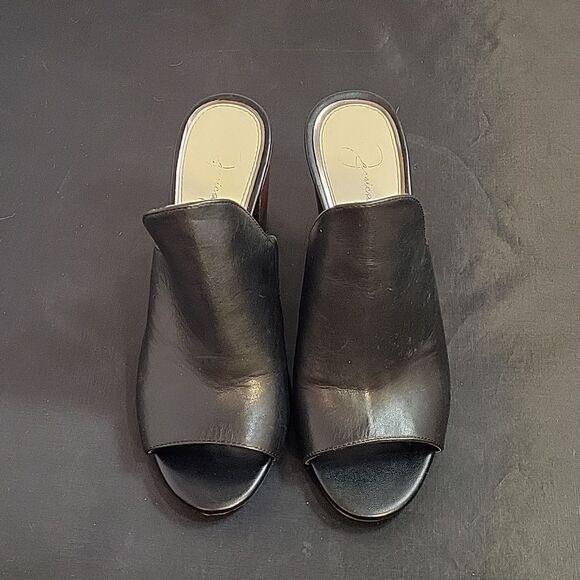 JESSICA SIMPSON PEEP TOE BLOCK HEEL SLIDE MULE SANDAL - Picture 2 of 13